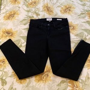 FRAME Le Skinneu de Jeanne Black Skinny Jeans w/ Size Ankle Zip, Size 30